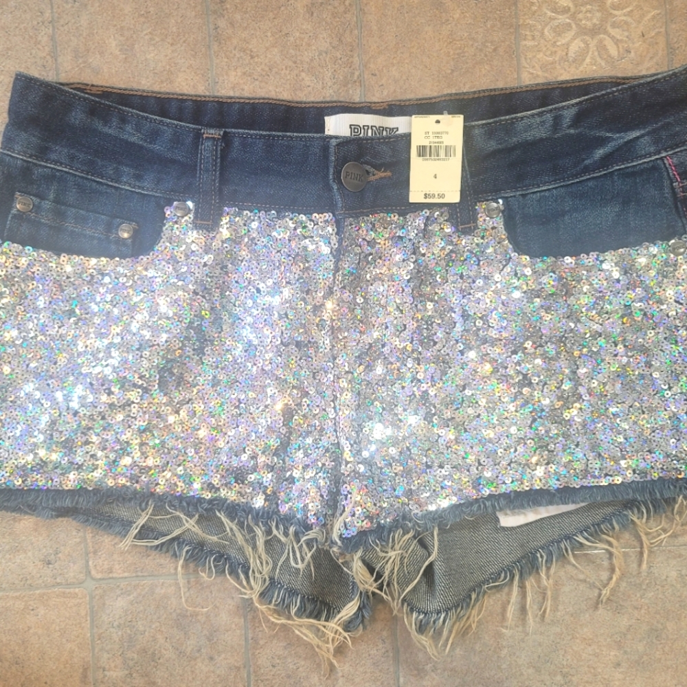 Pink size 4 bling shorts with tags